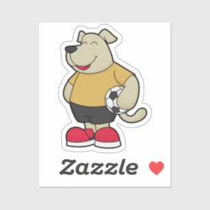 Dog as Soccer player with Soccer ball Sticker