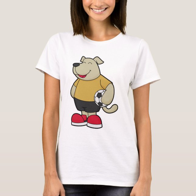 Dog as Soccer player with Soccer ball T-Shirt (Front)