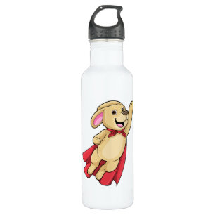 Dog as Superhero with Cape Stainless Steel Water Bottle
