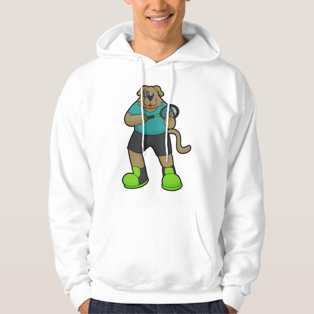 Dog as Tennis player with Tennis racket Hoodie (Front)