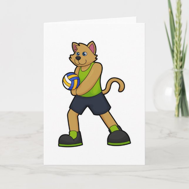 Dog as Volleyball player with Volleyball Card (Front)