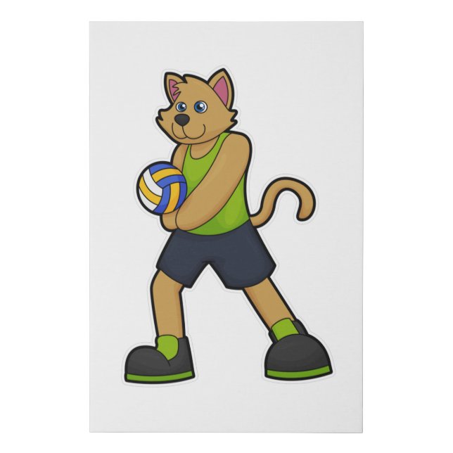 Dog as Volleyball player with Volleyball Faux Canvas Print (Front)