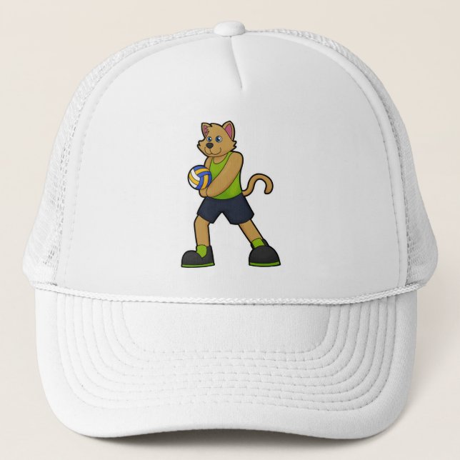 Dog as Volleyball player with Volleyball Trucker Hat (Front)