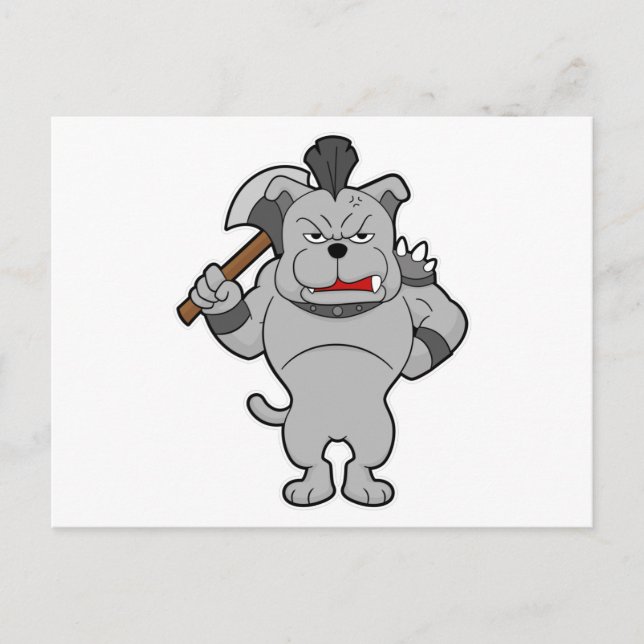 Dog as Warrior with Ax Postcard (Front)