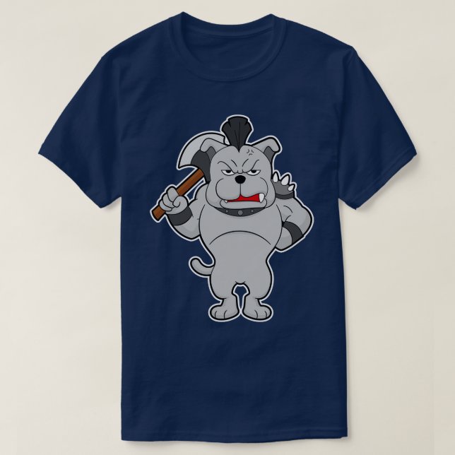 Dog as Warrior with Ax T-Shirt (Design Front)