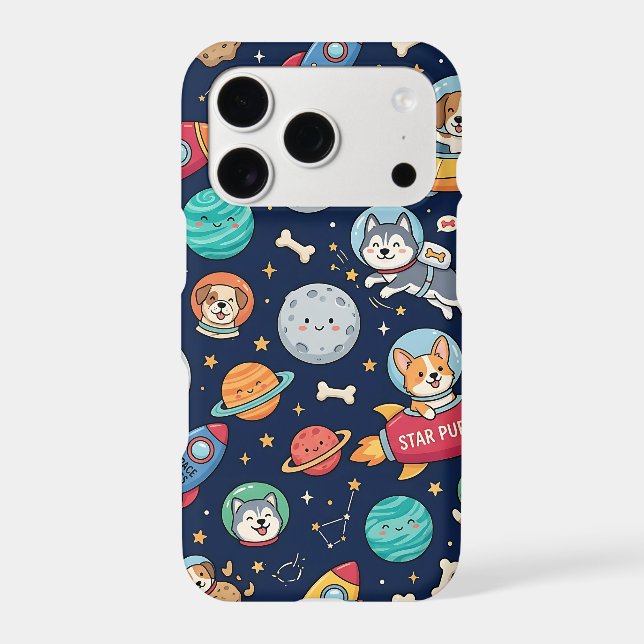 Dog Astronaut iPhone 17 – Space Rocket Pattern Case (Back)