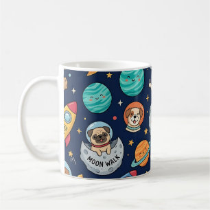 Dog Astronaut Mug – Space Rocket Pattern