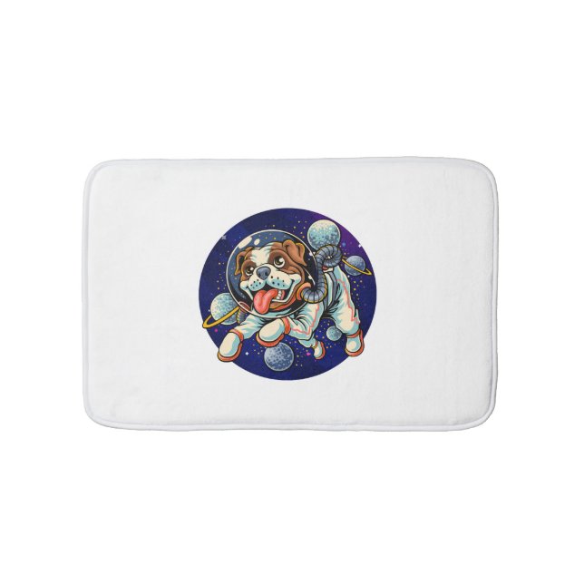 Dog Astronaut, space dog Bath Mat (Front)