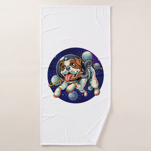 Dog Astronaut, space dog Bath Towel (Bath Towel)
