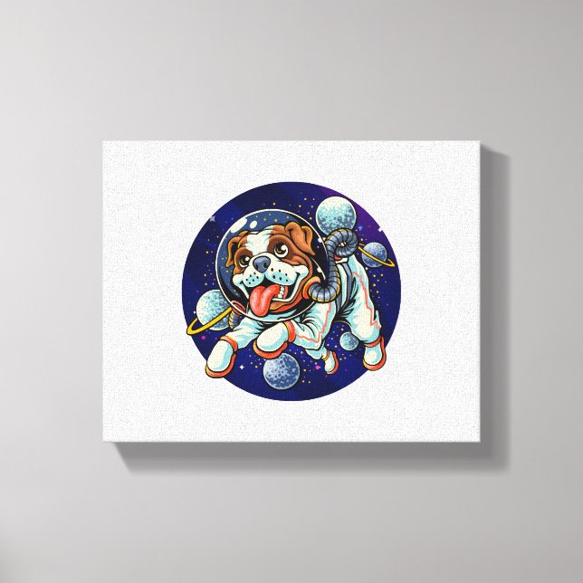 Dog Astronaut, space dog Canvas Print (Front)