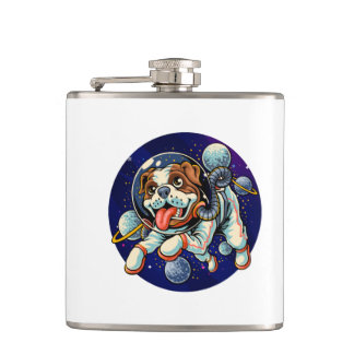 Dog Astronaut, space dog Flask
