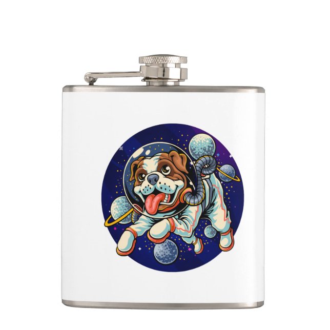 Dog Astronaut, space dog Flask (Front)