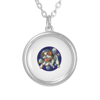 Dog Astronaut, space dog Silver Plated Necklace