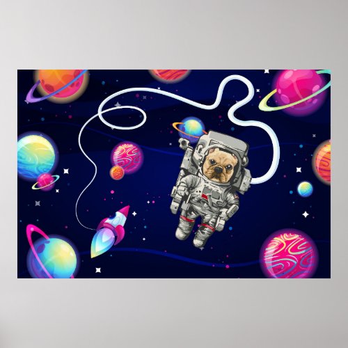Dog Astronaut Space Explorer Poster