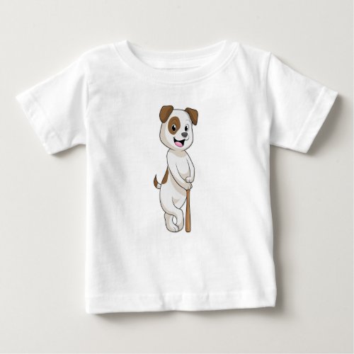 Dog at Baseball with Baseball bat Baby T_Shirt