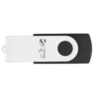 Dog at Baseball with Baseball bat Flash Drive