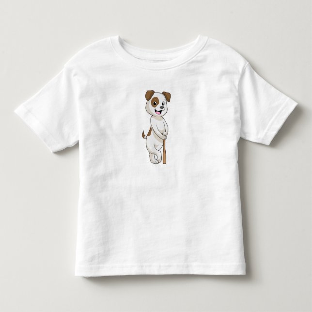 Dog at Baseball with Baseball bat Toddler T-shirt (Front)