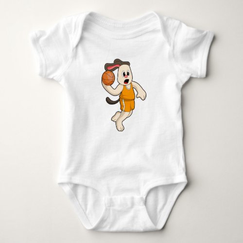 Dog at Basketball Sports Baby Bodysuit