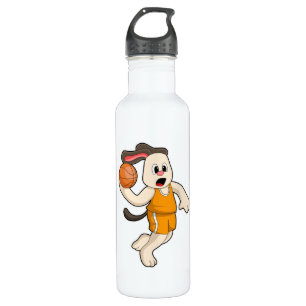 Dog at Basketball Sports Stainless Steel Water Bottle