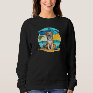 Dog At Beach Summer Vacation Sweatshirt