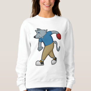 Dog at Bowling with Bowling ball Sweatshirt