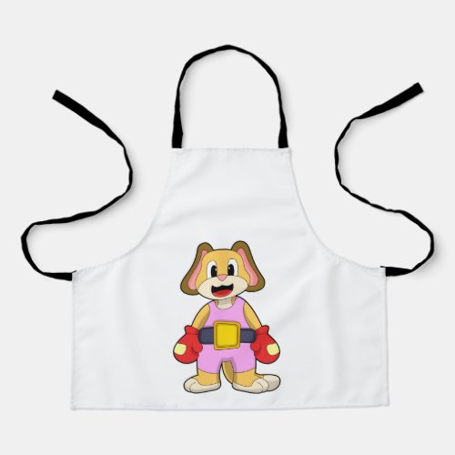 Dog at Boxing with Boxing gloves Apron