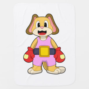 Dog at Boxing with Boxing gloves Baby Blanket