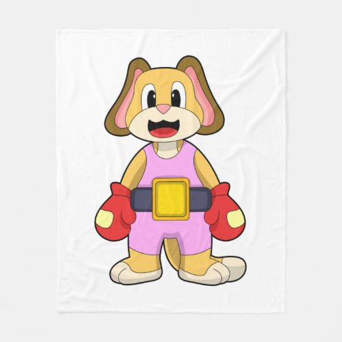Dog at Boxing with Boxing gloves Fleece Blanket