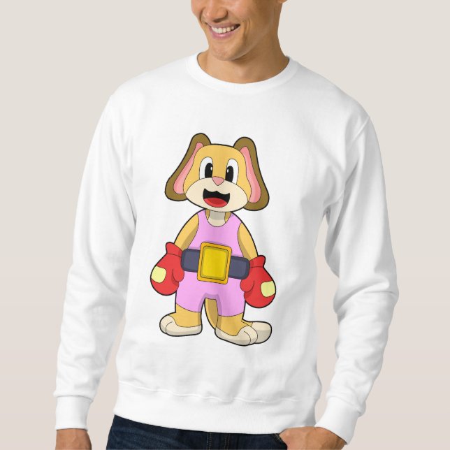 Dog at Boxing with Boxing gloves Sweatshirt (Front)