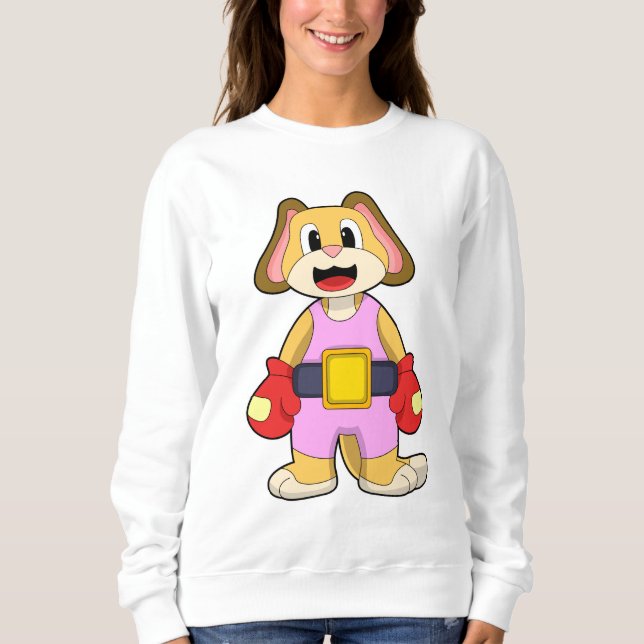 Dog at Boxing with Boxing gloves Sweatshirt (Front)