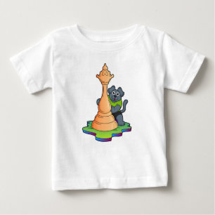 Dog at Chess with Chess piece Queen Baby T-Shirt