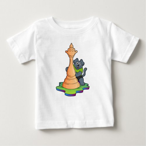 Dog at Chess with Chess piece Queen Baby T_Shirt