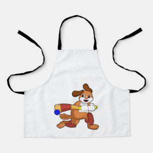 Dog at Cricket with Cricket bat Apron