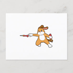 Dog at Darts with Dart.PNG Postcard
