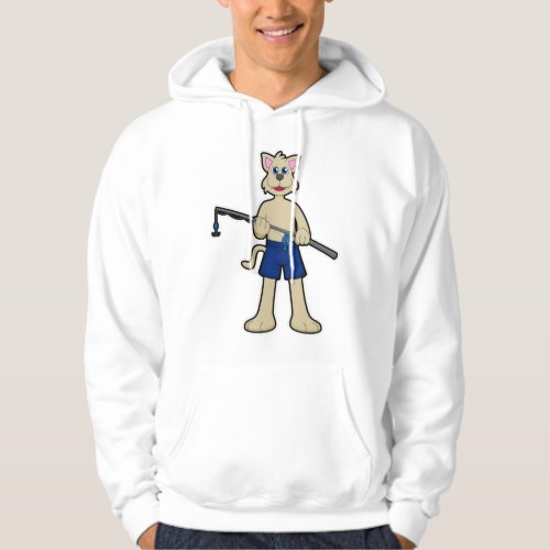 Dog at Fishing with Fishing rod  Fish Hoodie