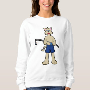 Dog at Fishing with Fishing rod & Fish Sweatshirt