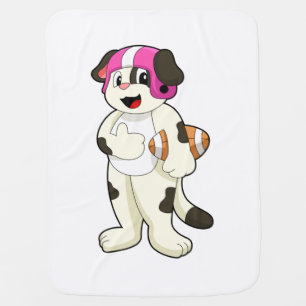 Dog at Football Sports Baby Blanket