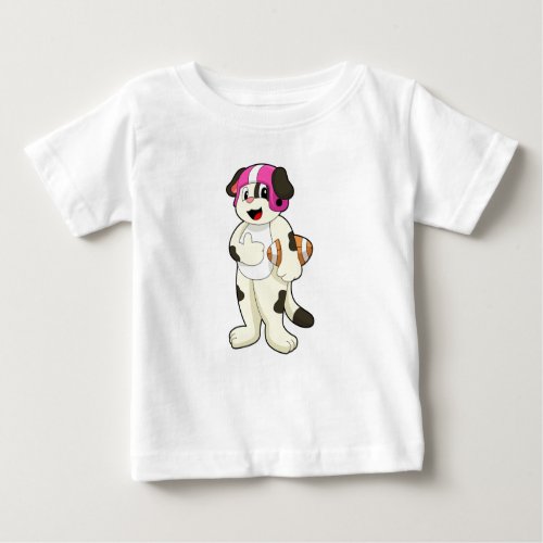 Dog at Football Sports Baby T_Shirt