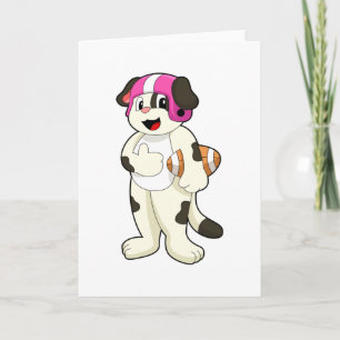 Dog at Football Sports Card