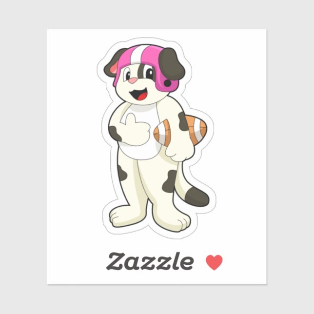 Dog at Football Sports Sticker (Sheet)