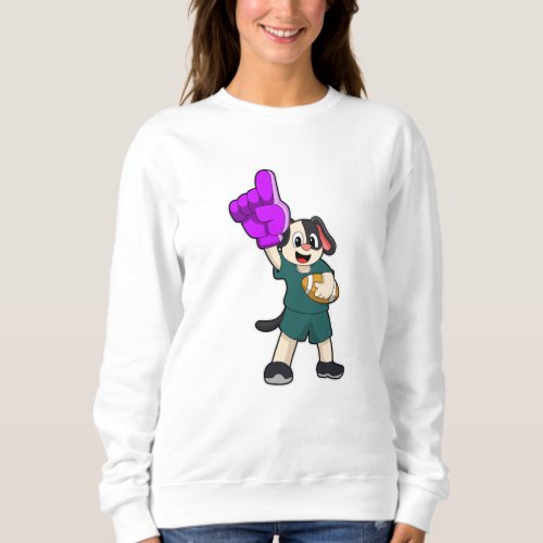 Dog at Football Sports Sweatshirt