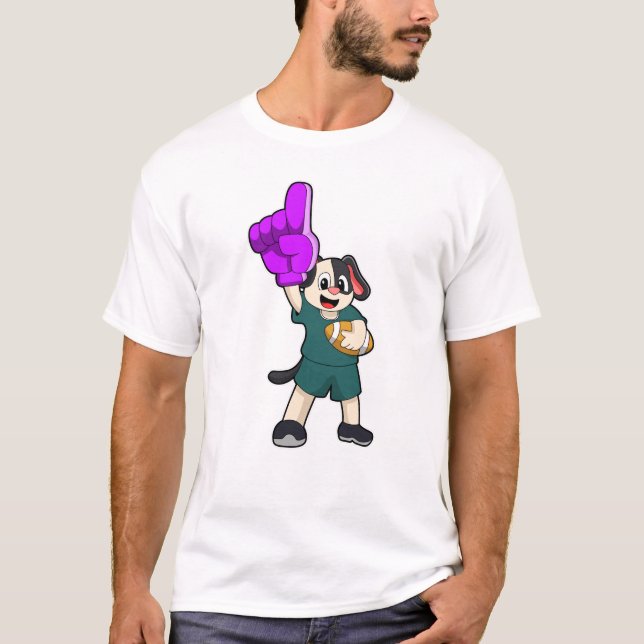 Dog at Football Sports T-Shirt (Front)