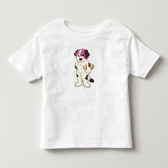 Dog at Football Sports Toddler T-shirt (Front)
