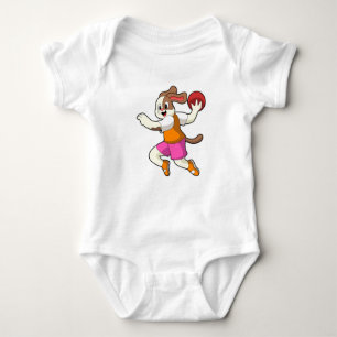 Dog at Handball player with Handball Baby Bodysuit