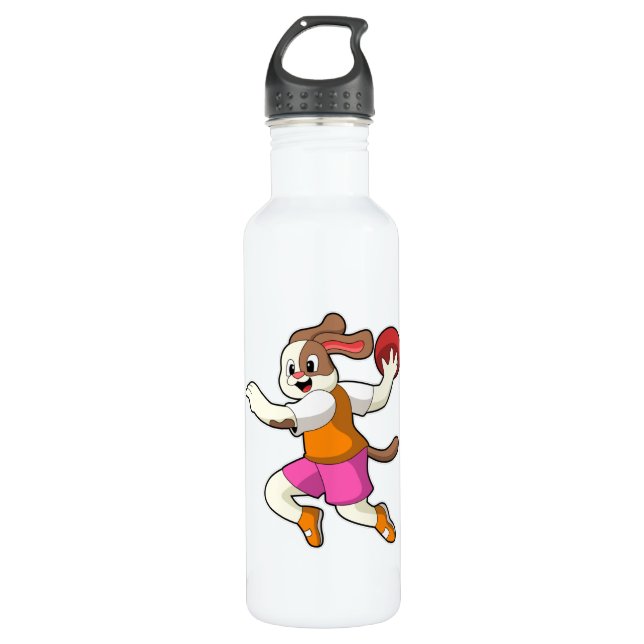 Dog at Handball player with Handball Stainless Steel Water Bottle (Front)