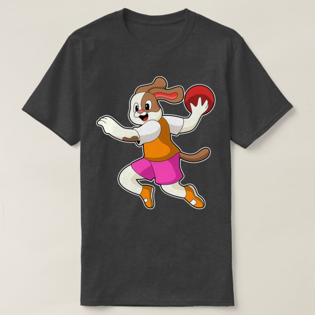 Dog at Handball player with Handball T-Shirt (Design Front)
