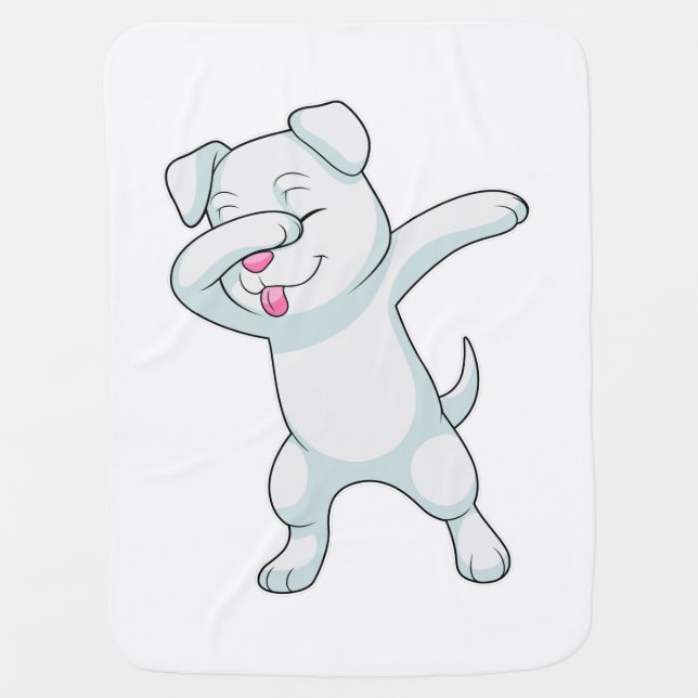 Dog at Hip Hop Dance Dab Baby Blanket (Front)