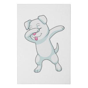 Dog at Hip Hop Dance Dab Faux Canvas Print
