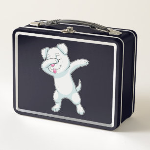 Dog at Hip Hop Dance Dab Metal Lunch Box
