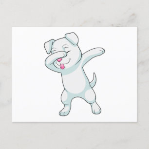 Dog at Hip Hop Dance Dab Postcard